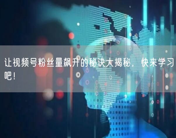 让视频号粉丝量飙升的秘诀大揭秘,快来学习吧!