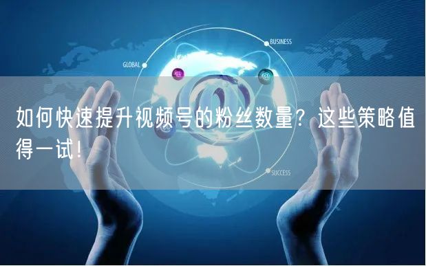 如何快速提升视频号的粉丝数量?这些策略值得一试!