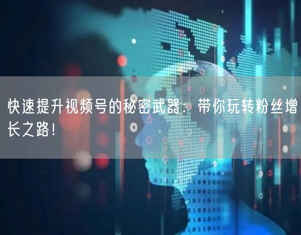 快速提升视频号的秘密武器:带你玩转粉丝增长之路!