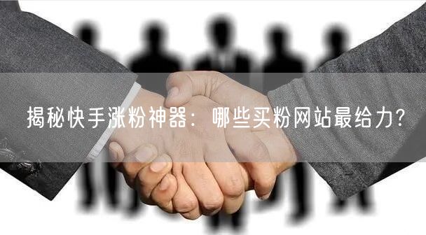 揭秘快手涨粉神器：哪些买粉网站最给力？