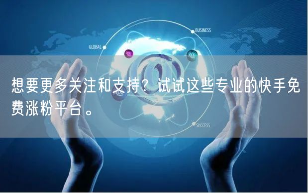 想要更多关注和支持？试试这些专业的快手免费涨粉平台。