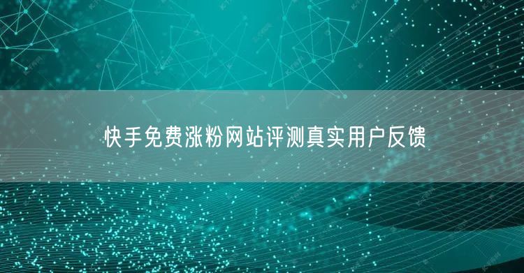 快手免费涨粉网站评测真实用户反馈