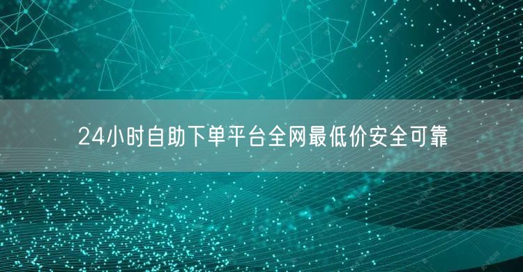 24小时自助下单平台全网最低价安全可靠