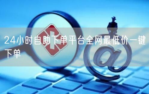 24小时自助下单平台全网最低价一键下单