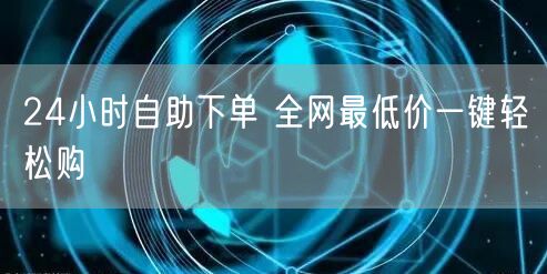 24小时自助下单 全网最低价一键轻松购