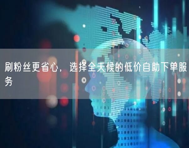 刷粉丝更省心，选择全天候的低价自助下单服务