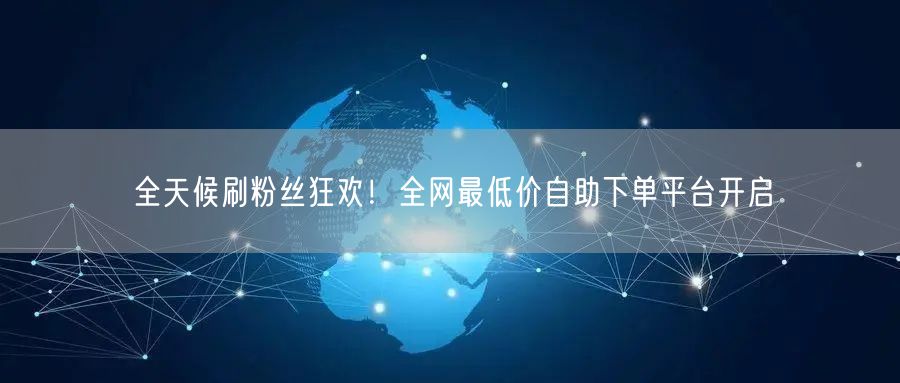 全天候刷粉丝狂欢！全网最低价自助下单平台开启