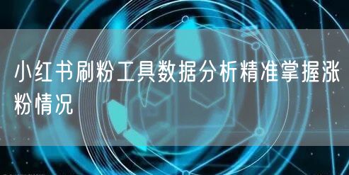小红书刷粉工具数据分析精准掌握涨粉情况