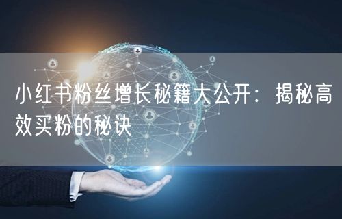 小红书粉丝增长秘籍大公开：揭秘高效买粉的秘诀