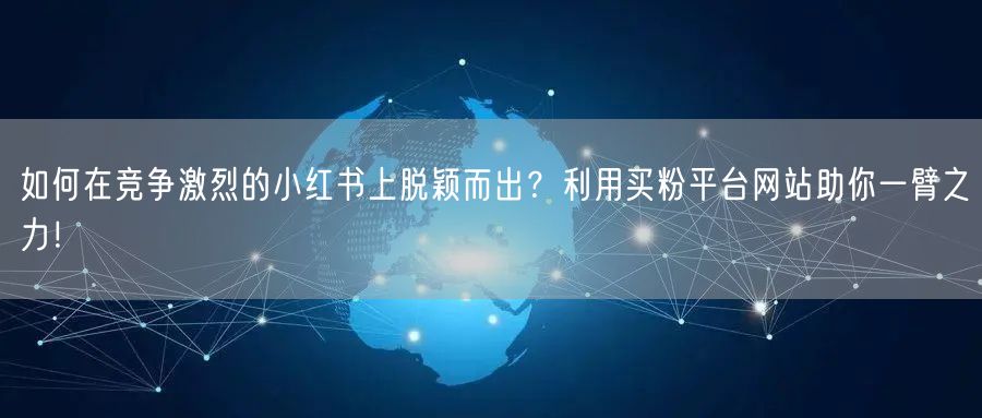 如何在竞争激烈的小红书上脱颖而出？利用买粉平台网站助你一臂之力！
