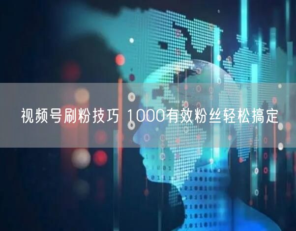 视频号刷粉技巧 1000有效粉丝轻松搞定