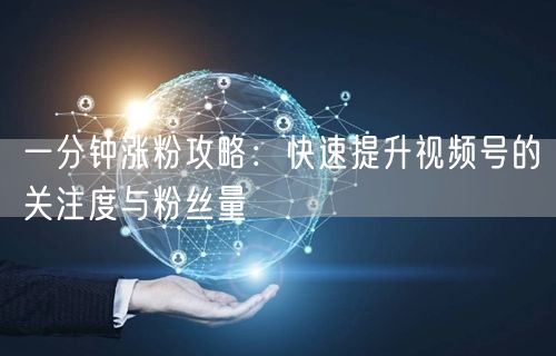 一分钟涨粉攻略:快速提升视频号的关注度与粉丝量