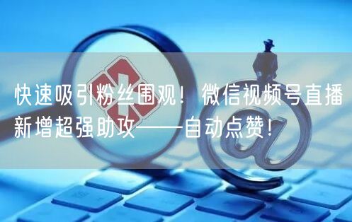 快速吸引粉丝围观！微信视频号直播新增超强助攻——自动点赞！