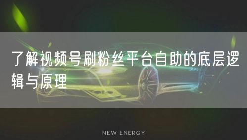 了解视频号刷粉丝平台自助的底层逻辑与原理